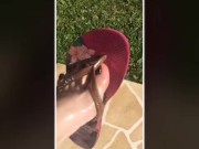 @tici_feet IG ticii_feet tici feet wearing havaianas with oil (preview) full video for sale