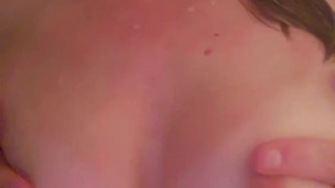 Playing with my tits in the shower