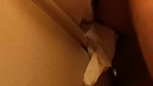Anon fucks hotel bed with a glove for a condom