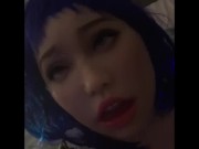 Asian Rubber Doll Blowjob