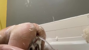 Soapy Femboy Pounds Ass In Bath 