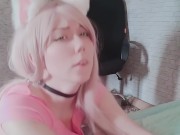 pet the catgirl and fed her with cum 14/16