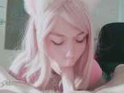 pet the catgirl and fed her with cum 6/16
