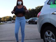 Ebony Gets Caught By Police Fucking Her Pussy With A Cucumber On the Highway 1/16