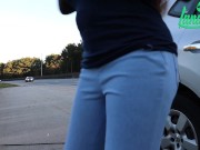 Ebony Gets Caught By Police Fucking Her Pussy With A Cucumber On the Highway 2/16
