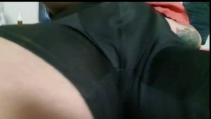 HORNY SUGAR DADDY RUBBING THE YOU LIKE IN CALVIN KLEIN BLACK GLOSSY BOXERS