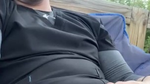 Outdoor Rubbing in Scrubs