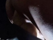 Closeup Exercise Anal Pounding with 12 inch dildo