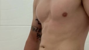 watch me oil up and jerk off my big cock until I cum