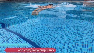 With a CUTE BIKINI I DIVE into the POOL | kelly compulsive