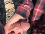 tattooed girl gives blowjob at beach  3/16