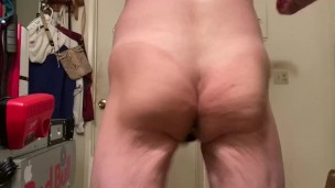 Cumplay after sissy Takes bbc dildo anal training and twerking fat ass