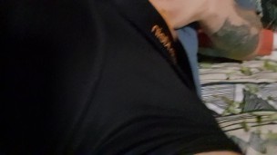 BIG COCK INSIDE CALVIN KLEIN BLACK TRUNK BOXERS. MY BEST FRIEND SUGAR DADDY JERKING OFF IN TIGHTS
