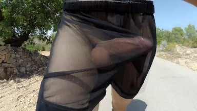 I got erect wearing sheer boxers in a public road