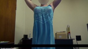 Fake Boobs 6: FF-Cup in boobfree lingerie and long dress. Strapon Tits. No Audio