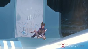 Bald head slave girl fucked by Hell princess in the cave on the exoplanet
