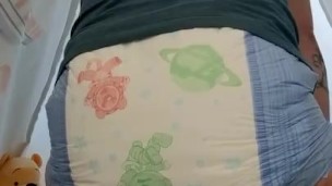 FTM Trans Boy Messes Diaper in Play Tent