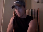 muscular guy's eyes roll back when he cums 15/16