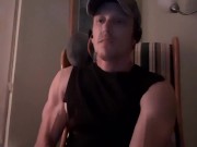 muscular guy's eyes roll back when he cums 2/16