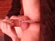 Oiling and jerking my twitching veiny cock until cumming 15/16