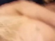 Blonde slut with sexy hands masturbates on phonecam