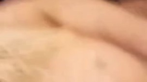 Blonde slut with sexy hands masturbates on phonecam
