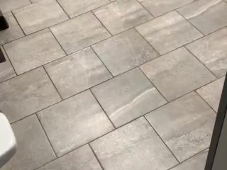 PUBLIC BATHROOM RISKY JERKING TUGGING BIG COCK THEN BLOW MASSIVE CUMSHOT IN URINAL