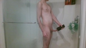 Young Stud Pleases Himself With Fleshlight And Moans In The Shower