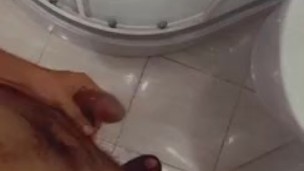 Playing with my dick in bathroom 