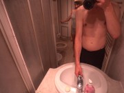 STEPSISTER PEES IN THE BATHROOM WHILE I AM IN IT AND ENDS UP FUCKING ME FOR A CREAMPIE 1/16