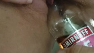 Getting fucked by my beer bottle and taking a drink 