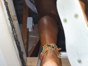 Enjoying the UPSKIRT View Helping Her on a LADDER - Thick Booty and PUSSY Slip POV 13/16