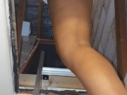 Enjoying the UPSKIRT View Helping Her on a LADDER - Thick Booty and PUSSY Slip POV 7/16
