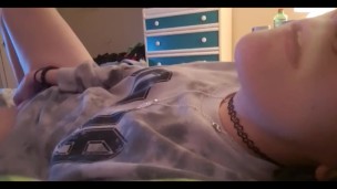Cute white teen girl fingers herself 
