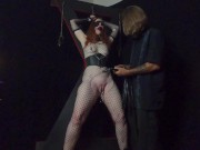 Redhead Milf tied to St. Andrews Cross and brought to orgasm. 11/16