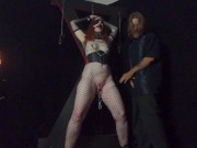 Redhead Milf tied to St. Andrews Cross and brought to orgasm. 8/16
