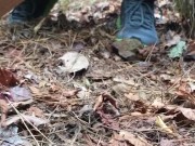 Caught peeing in the woods 