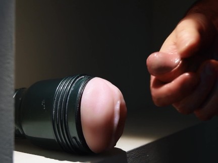 Big cock deep fucks a fleshlight filled with dripping lube and cums on the sextoy 4k