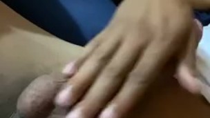 Massaging my balls on my big dick 