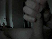 Cumshot from aching morning wood