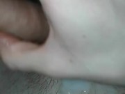 Messy cumshot on my belly 14/16