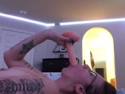 Amateur slut wife sucking 9” dildo waiting for real cock 