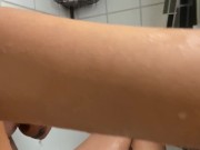 Full Body Shower Shave.. Petite Brunette, Hairy Pussy, Hairy Legs, Hairy Armpits 12/16