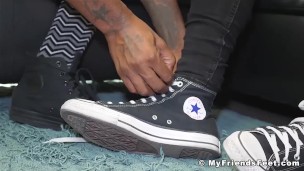 Sole licking ebony jocks foot fetish wanking for hot cumshot
