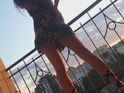 Up Dress NO PANTIES # Enjoy the City View SUN SET 6/16