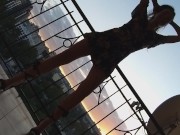 Up Dress NO PANTIES # Enjoy the City View SUN SET 9/16