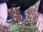 Girlfriend enjoying holding my cock while I pee - playing with her hand in my warm piss 11/16