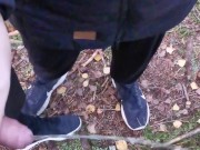 Girlfriend enjoying holding my cock while I pee - playing with her hand in my warm piss 7/16