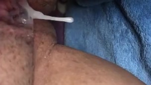 Fresh creampie dripping out of my MILF pussy