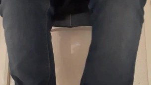 Pissing in a public toilet